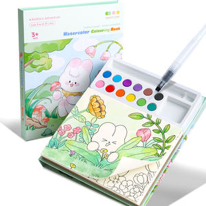 LISI Nouveaux Livres de Peinture Miniatures Mignons et Peignables pour Enfants avec 12 Couleurs de Peinture Aquarelle, 24 Feuilles, Impression Numérique - Product Image 6