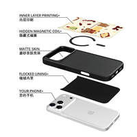 Coque de téléphone AG Feeling Black Edge avec motif Hot Dog doré pour iPhone 17, 17 Pro Max, 16 Pro, 15, 15 Pro Max, 15 Pro, 14 Pro Max – Coque magnétique