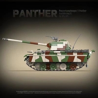 Char d'assaut allemand Panther MOC, blocs de construction, jouet d'ingénierie, char militaire, 6 soldats, pour les fans militaires