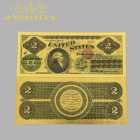 Nouveaux billets de banque américains de 36 types en or 24 carats plaqué or avec un thème patriotique et une forme rectangulaire pour collection