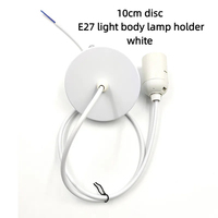Disque de plafond de ~ 10 cm + support de lampe E27 + prise d'alimentation de 1 m pour support de lampe, accessoires de suspension, raccords de lampe, fil de support de lampe