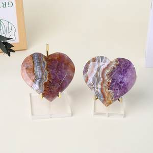 Venta al por Mayor de Piedras Curativas de Cristal, Corazón de Amatista y Ágata para Decoración del Hogar - Product Image 5