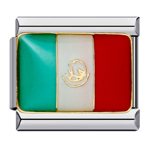 Accesorios DIY: Dijes Modulares Elásticos Hechos a Mano con Bandera Nacional Italiana, de Acero Inoxidable con Baño de Oro Rosa, a la Moda para Hombre - Product Image 4