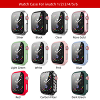 Couverture complète pour Apple Watch Series 6 5 4 3 2 1 Étui rigide en plastique avec film de verre pour IWatch Protecteur d'écran