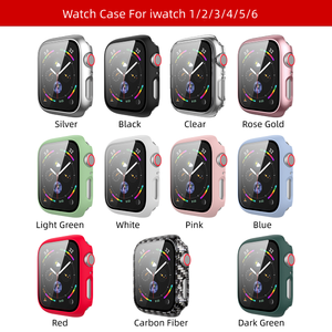 Couverture complète pour <span class=keywords><strong>Apple</strong></span> <span class=keywords><strong>Watch</strong></span> Series 6 5 4 <span class=keywords><strong>3</strong></span> 2 1 Étui rigide en plastique avec film de verre pour IWatch Protecteur d'écran - Product Image 2