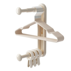 Perchero multifuncional para ropa, organizador de almacenamiento montado en la pared, sin necesidad de taladro, ahorrador de espacio, con ganchos para baño y balcón - Product Image 5
