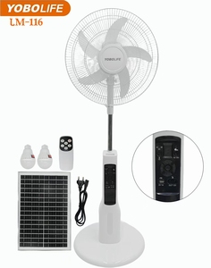 Sản phẩm mới AC/DC hoạt động 16 inch có thể sạc lại đứng fan hâm mộ với ánh sáng Led <span class=keywords><strong>Bluetooth</strong></span> FM Đài phát thanh máy nghe nhạc năng lượng mặt trời fan đối với trang chủ - Product Image 1