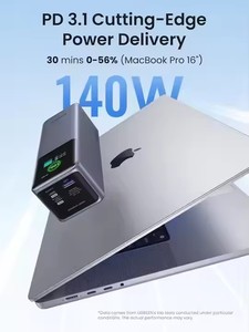 Batería Externa UGREEN Nexode <span class=keywords><strong>de</strong></span> 25000 mAh y 200 W, Cargador Portátil para Laptop con <span class=keywords><strong>Carga</strong></span> Rápida PD 3.1, 90 Wh, 3 Puertos y Pantalla Inteligente - Product Image 2