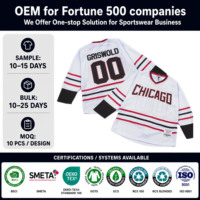 Maillot de hockey brodé en twill de qualité supérieure, personnalisé, professionnel, avec sangle de combat et coudes renforcés