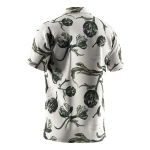 Camisas de Verano Vintage Personalizables para Hombre, de Secado Rápido, Manga Corta, con Estampado Floral, Transpirables, de Sarga Blanca, para Playa, Suministro ODM - Product Image 2