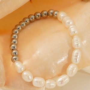 Zogxin Natural Freshwater Pearl <b>Bracelet</b> Gold White Beads Women's Jewelry Everyday Wear - Product Image 2