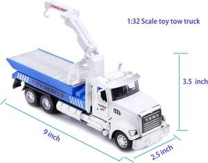 Camions de remorquage <span class=keywords><strong>en</strong></span> métal avec crochet et voiture pour garçons Jouets à tirer avec lumière et son pour enfants (1:32 camion de remorquage <span class=keywords><strong>en</strong></span> métal) - Product Image 5