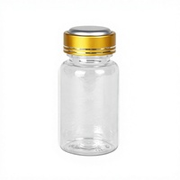 Flacon de 75 ml pour médicaments et compléments alimentaires, en PET transparent de qualité alimentaire, emballage haut de gamme pour capsules et comprimés, avec bouchon métallique de sécurité