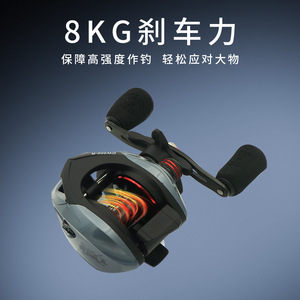 Carrete de Pesca Baitcasting DM200-R, Totalmente Metálico, Doble Freno, Largo Alcance, Intercambiable - Product Image 2
