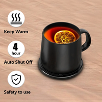 Chauffe-tasse intelligent électrique à contrôle de température 55°C pour hôtel, avec couvercle chauffant et chargeur sans fil pour téléphone à charge rapide