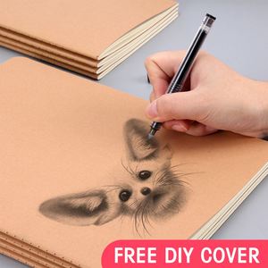 16k Simple Kraft Paper Car Line <b>Book</b> A4 Big <b>Book</b> Cornell Notebook B5 Blank English Grid <b>Book</b> - Product Image 4