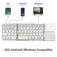 Keyboard Lipat Ultra Tipis Nirkabel Isi Ulang Ukuran Saku B033 dengan Touchpad Keyboard Lipat