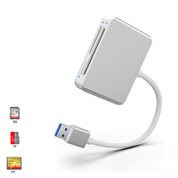 Portable Plug-and-Play USB 3,0 de alta velocidad 5Gbps 3-en-1 CF SD TF lector de tarjetas para instalación externa de computadora portátil