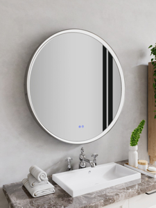 Miroir de salle de bain rond à LED avec interrupteur tactile, 30-40 pouces, à suspendre au mur, verre trempé IP44, garantie de 3 ans - Product Image 3