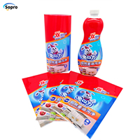 Étiquette de film rétractable avec logo personnalisé pour bouteille en plastique de 500ml Étiquette de manchon rétractable pour bouteille de nettoyant de cuisine shampooing