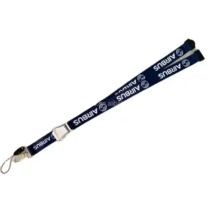 Aangepaste Logo Luchtvaartmaatschappij Metalen Gesp Lanyard