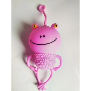 Vente en gros de balles anti-stress TPR personnalisées, forme de grenouille mignonne de dessin animé, jouet à presser avec corps en fourrure pour enfants et adultes - Product Image 3
