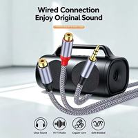 Câble audio 3,5 mm mâle vers double RCA femelle, cordon auxiliaire stéréo HiFi tressé, noyau en cuivre pour haut-parleur, home cinéma, lecteur MP3