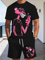 T-shirt décontracté pour homme à manches courtes, col rond, coupe ample, avec motif imprimé numérique 3D en polyester