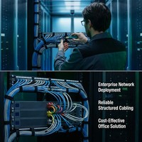 Panneau de brassage Ethernet horizontal Cat.5e 24 ports non blindé intégré 1U 19 pouces pour montage en rack