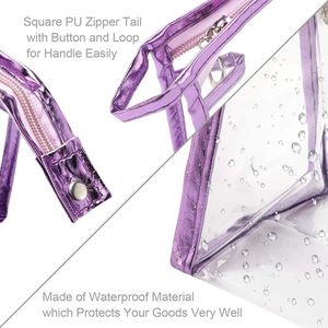 Custom Logo Transparent Plastic Makeup <b>Bags</b> Clutch Waterproof <b>Make</b> <b>up</b> <b>Bag</b> Pvc Travel Cosmetic With Zipper - Product Image 5