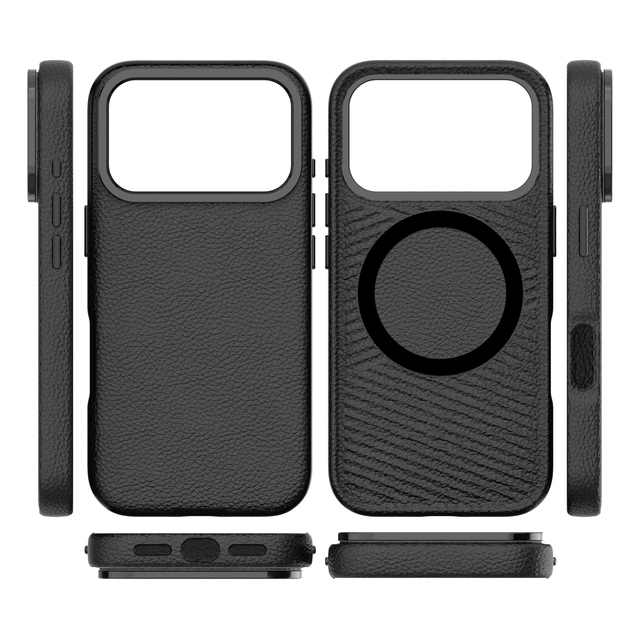 Protective Mobile Phone Cases for iPhone 17 Pro Max 16 15 PU Leather Metal Camera Stand Mobile Phone Cover