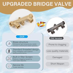 Válvula de sensor de latón macizo con puerto de 3/4 pulgadas NPT para bomba de recirculación de agua caliente - Product Image 6