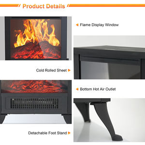 Chimenea Eléctrica Portátil Independiente Konwin con <span class=keywords><strong>Efecto</strong></span> de <span class=keywords><strong>Llama</strong></span>, Calentador de Ambiente, <span class=keywords><strong>Estufa</strong></span> de Chimenea con Leña Real SFP201 - Product Image 6