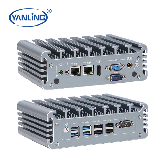 High Performance Mini PC Intel Core Processor Fanless Aluminum Chassis 8 USB Ports 2 LAN HD VGA TPM2.0 for AI Edge Computing