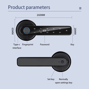 High Security Smart <strong>Knob</strong> Lock TTLock for Wood <strong>Doors</strong> Aluminium Alloy Cloud Data Storage WiFi for 50 Users Type-C App Smartphone - Product Image 2