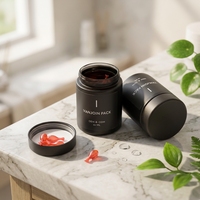 Flacon en verre foncé vide de 120 ml avec bouchon de sécurité enfant pour le stockage de gélules, assorti à une boîte cadeau pour l'emballage de produits nutraceutiques