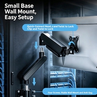 Herstellerprodukt: Rosa-Blaue Farbverlauf Gasdruckfeder Monitor-Wandhalterung 32 Zoll ABS-Basis für 2-10kg Bildschirme, 75/100 VESA