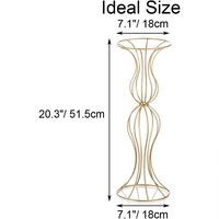 Support à fleurs en fer doré de luxe européen, centre de table de mariage et décoration de fête, support à fleurs avec un design élégant en spirale