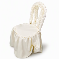 Housse de chaise en bois courbé style bouffant, en polyester tissé uni, pour décoration de sièges de mariage, banquets et restaurants