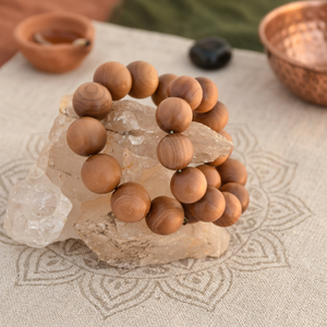 Riddhi Siddhi Sandalwood Religious <b>Rosary</b> Beads/Meditation Mala Beads/Loose Round Natural Dark Golden Brown Beads - Product Image 1