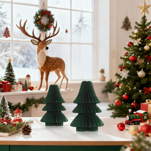 Enfeites de papel em formato de favo de mel para árvore de Natal, decoração de Natal, enfeites de papel CS-207 - Product Image 1
