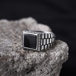 Người Đàn Ông Của Độc Đáo Chuỗi Liên Kết Thép Không Gỉ Vuông Vòng Đá Quý Với Bezel Thiết Hợp Thời Trang Sang Trọng Hàng Ngày Mặc Cho Ruby Emerald <span class=keywords><strong>Agate</strong></span> - Product Image 4