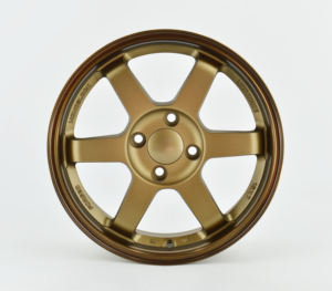 Rines TE37 Personalizados para Auto de Carreras, 17 Pulgadas, 5x114.3, ET 35mm, T6061, Cinco Radios, Diseño Cóncavo, Aleación de Aluminio Bronce - Product Image 1