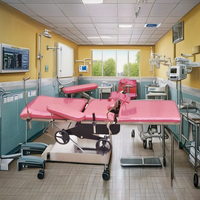 Table de lit à source d'énergie mécanique et électrique en acier/métal pour gynécologie et obstétrique Salle de clinique d'hôpital