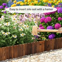 Valla de Madera Rústica Ecológica para Jardín, Patio, Camino y Borde de Jardín, para Macizos de Flores y Decoración de Bordes