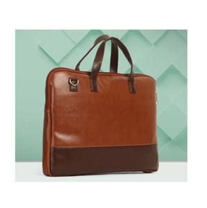 Elegante bolso para portátil de cuero genuino, fabricado con 100% cuero puro, con una estructura elegante y un cómodo soporte para el hombro. - Product Image 3