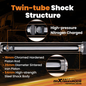 Kit d'amortisseurs de suspension arrière à double tube MaXpeedingrods Factory <span class=keywords><strong>2</strong></span>"-<span class=keywords><strong>5</strong></span>" pour <span class=keywords><strong>Jeep</strong></span> <span class=keywords><strong>Wrangler</strong></span> <span class=keywords><strong>YJ</strong></span> 4WD 1987-1995 Haute durabilité - Product Image 5
