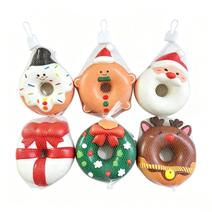 Christmas Eco Friendly Factory Soft PU Foam Mini Donut Squishy Toy for Snowman Squeeze Cartoon Anxiety Relief Slow - Product Image 6