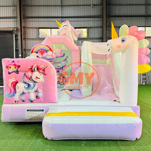 Château gonflable pour enfants, licorne princesse, avec toboggan, pour l'intérieur et l'extérieur - Product Image 3