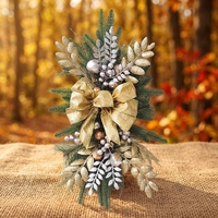 Guirlande de Noël AYOYO pour escalier, décoration de porte d'entrée en rotin, style nordique de luxe, écologique, faite à la main